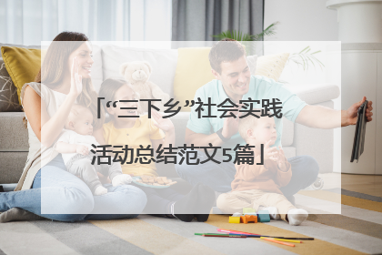 “三下乡”社会实践活动总结范文5篇