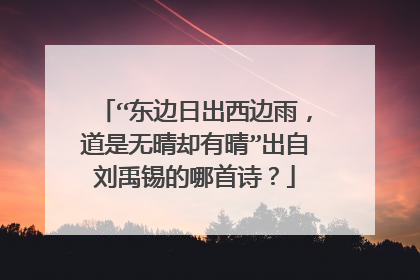 “东边日出西边雨,道是无晴却有晴”出自刘禹锡的哪首诗?