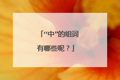 “中”的组词有哪些呢?