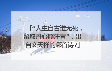 “人生自古谁无死,留取丹心照汗青”,出自文天祥的哪首诗?