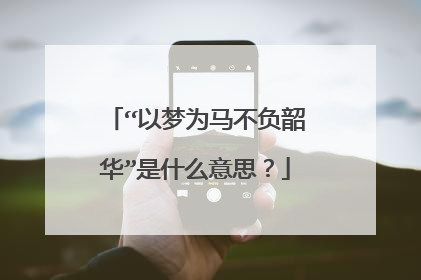 “以梦为马不负韶华”是什么意思？