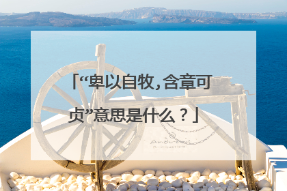 “卑以自牧,含章可贞”意思是什么?