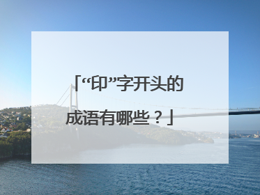 “印”字开头的成语有哪些？