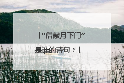 “僧敲月下门”是谁的诗句﹖