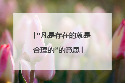 “凡是存在的就是合理的”的意思
