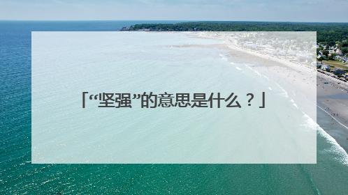 “坚强”的意思是什么?