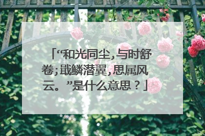 “和光同尘,与时舒卷;戢鳞潜翼,思属风云。”是什么意思？