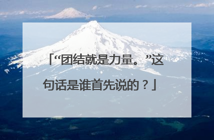 “团结就是力量。”这句话是谁首先说的?