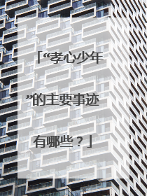 “孝心少年”的主要事迹有哪些？