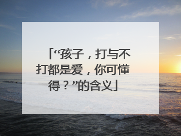 “孩子，打与不打都是爱，你可懂得？”的含义