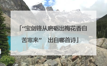 “宝剑锋从磨砺出梅花香自苦寒来”  出自哪首诗