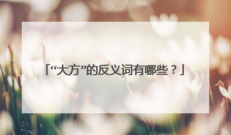 “大方”的反义词有哪些？