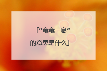 “奄奄一息”的意思是什么