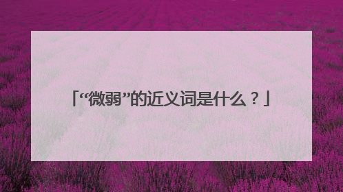 “微弱”的近义词是什么？
