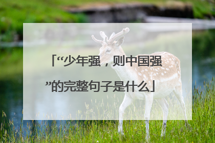 “少年强,则中国强”的完整句子是什么
