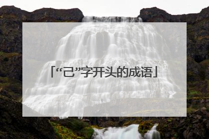 “己”字开头的成语