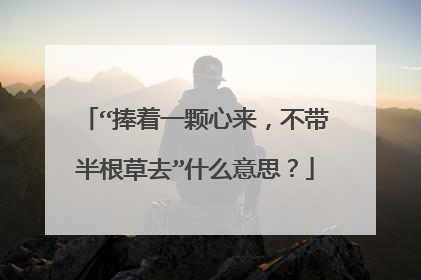 “捧着一颗心来,不带半根草去”什么意思?