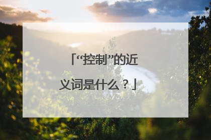 “控制”的近义词是什么?