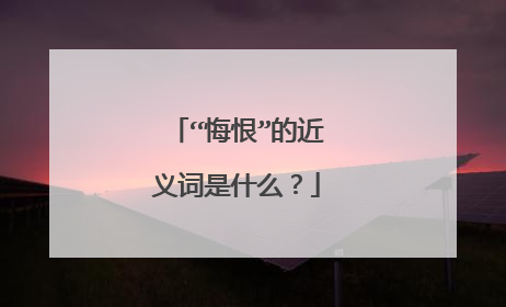 “悔恨”的近义词是什么？