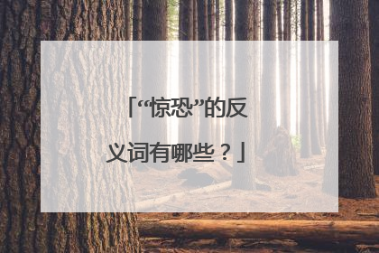 “惊恐”的反义词有哪些？