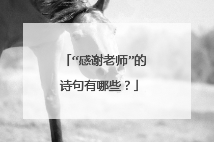 “感谢老师”的诗句有哪些？