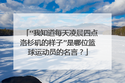 “我知道每天凌晨四点洛杉矶的样子”是哪位篮球运动员的名言?