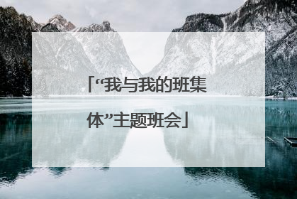 “我与我的班集体”主题班会