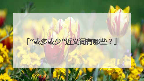 “或多或少”近义词有哪些？