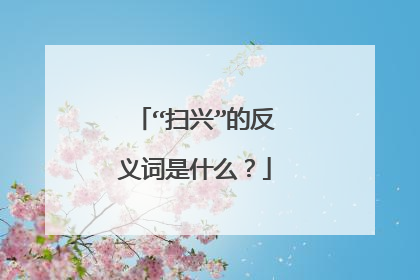 “扫兴”的反义词是什么?