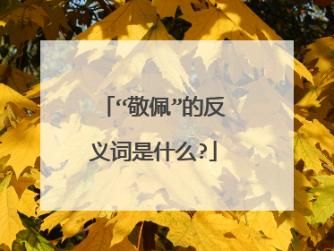 “敬佩”的反义词是什么?