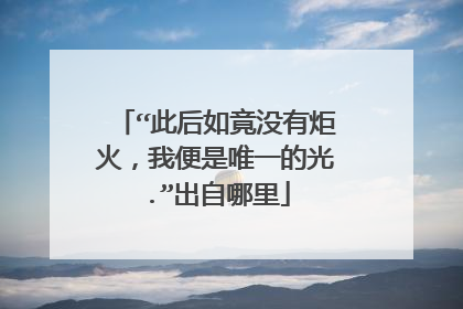 “此后如竟没有炬火,我便是唯一的光.”出自哪里