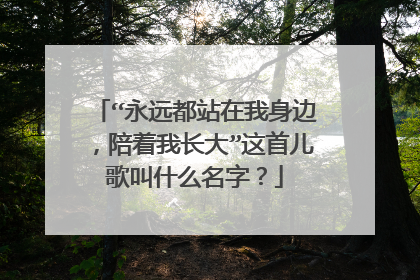 “永远都站在我身边，陪着我长大”这首儿歌叫什么名字？