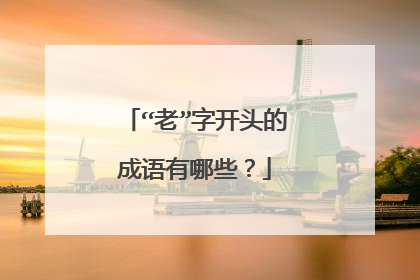 “老”字开头的成语有哪些?