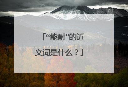 “能耐”的近义词是什么？