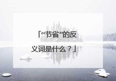 “节省”的反义词是什么?