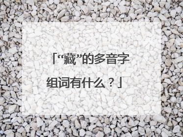 “藏”的多音字组词有什么？