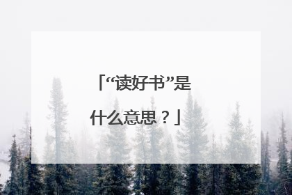 “读好书”是什么意思?