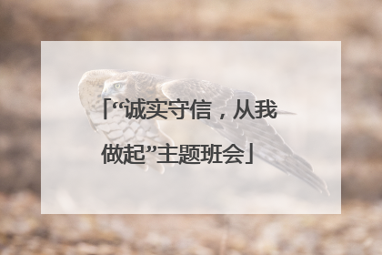 “诚实守信,从我做起”主题班会