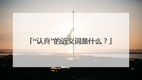 “认真”的近义词是什么?