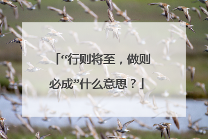 “行则将至,做则必成”什么意思?