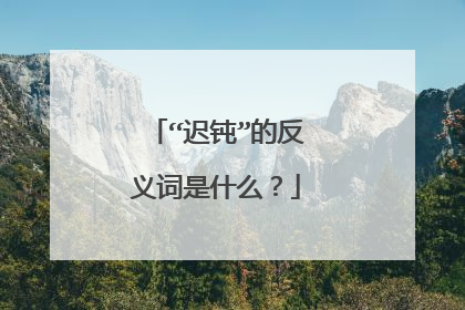 “迟钝”的反义词是什么?