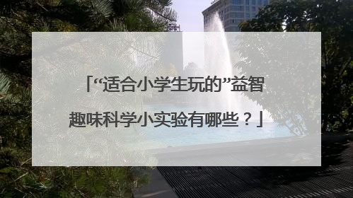 “适合小学生玩的”益智趣味科学小实验有哪些？