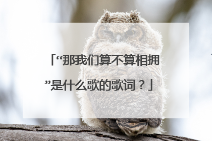 “那我们算不算相拥”是什么歌的歌词?