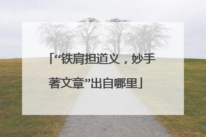 “铁肩担道义，妙手著文章”出自哪里