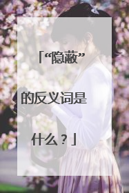 “隐蔽”的反义词是什么？