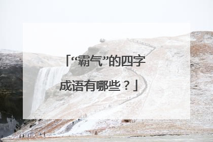 “霸气”的四字成语有哪些？