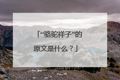 “骆驼祥子”的原文是什么?