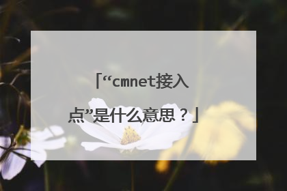 “cmnet接入点”是什么意思?