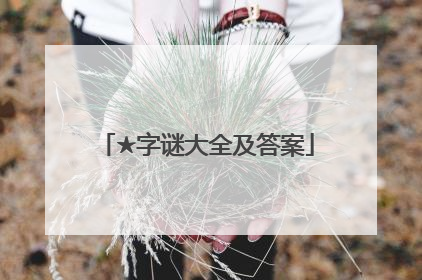 ★字谜大全及答案