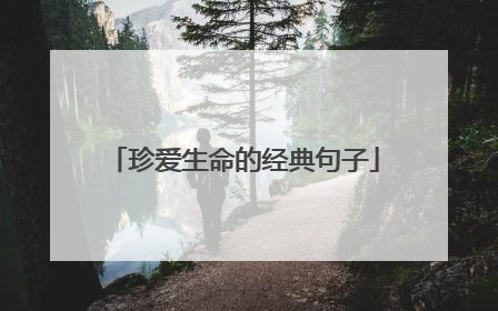 珍爱生命的经典句子